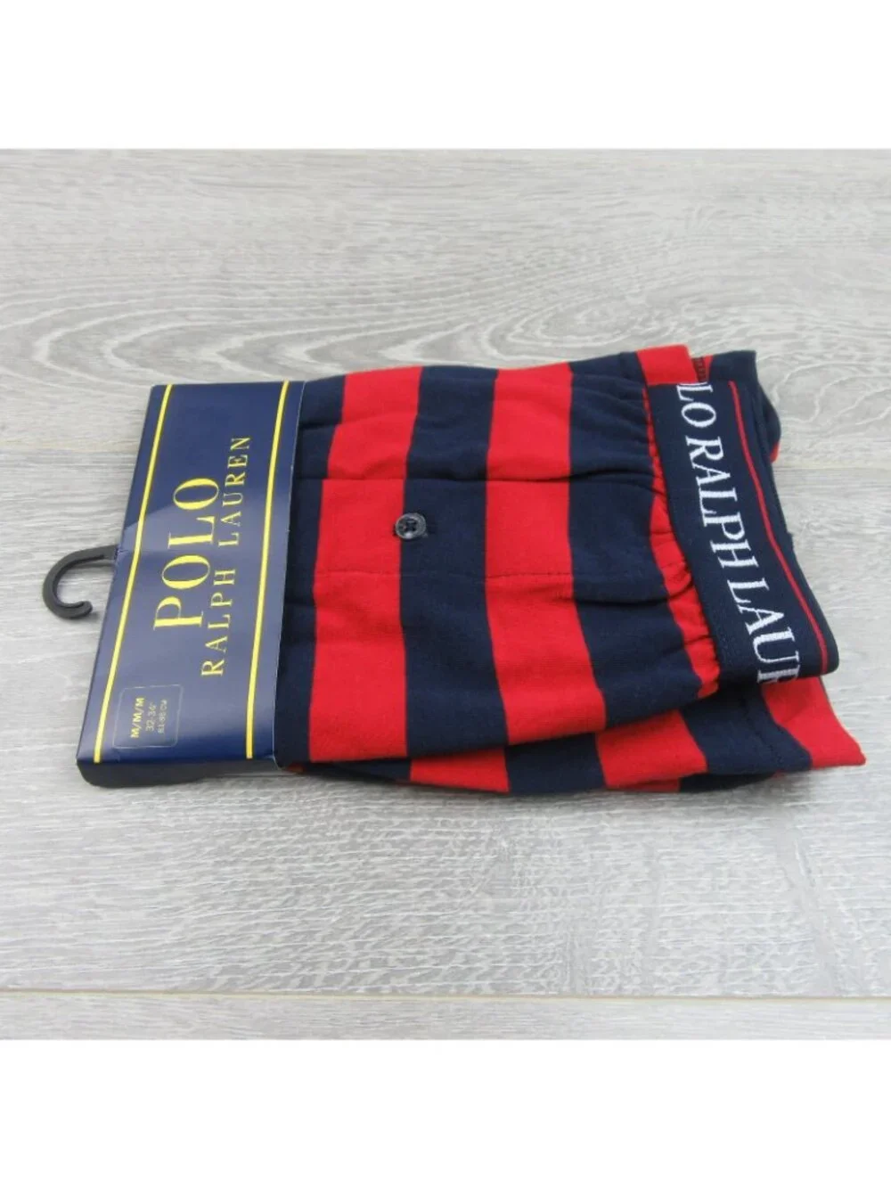 Polo Ralph Lauren Boxer Briefs Men's Size Medium Red Navy Striped NEW LBKBB1